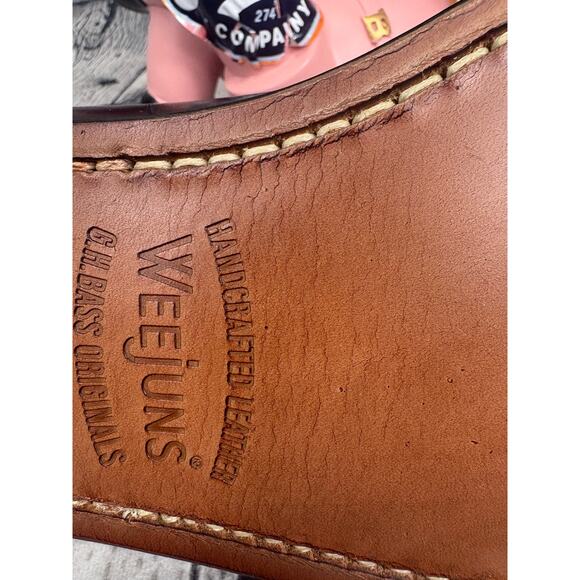 GH Bass Weejuns Penny Loafers Mens 11 Leavitt Flat Strap Burgundy Leather NEW - Picture 8 of 9